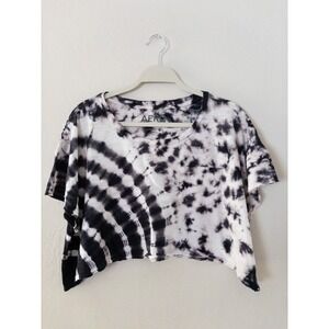 AERO Tie Dye Cropped Tee Top with Pocket‎ Short Sleeve Casual Comfy Size M